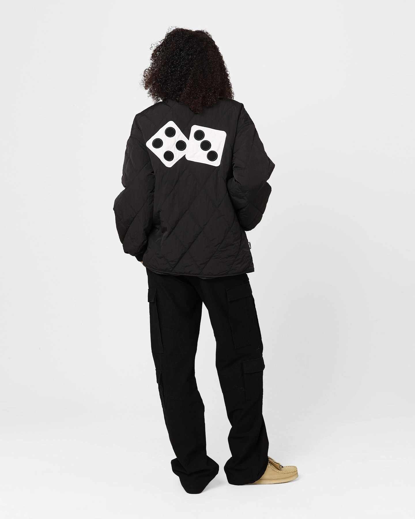 FleeceBacking Stussy Women's Dice Quilted Jacket Black