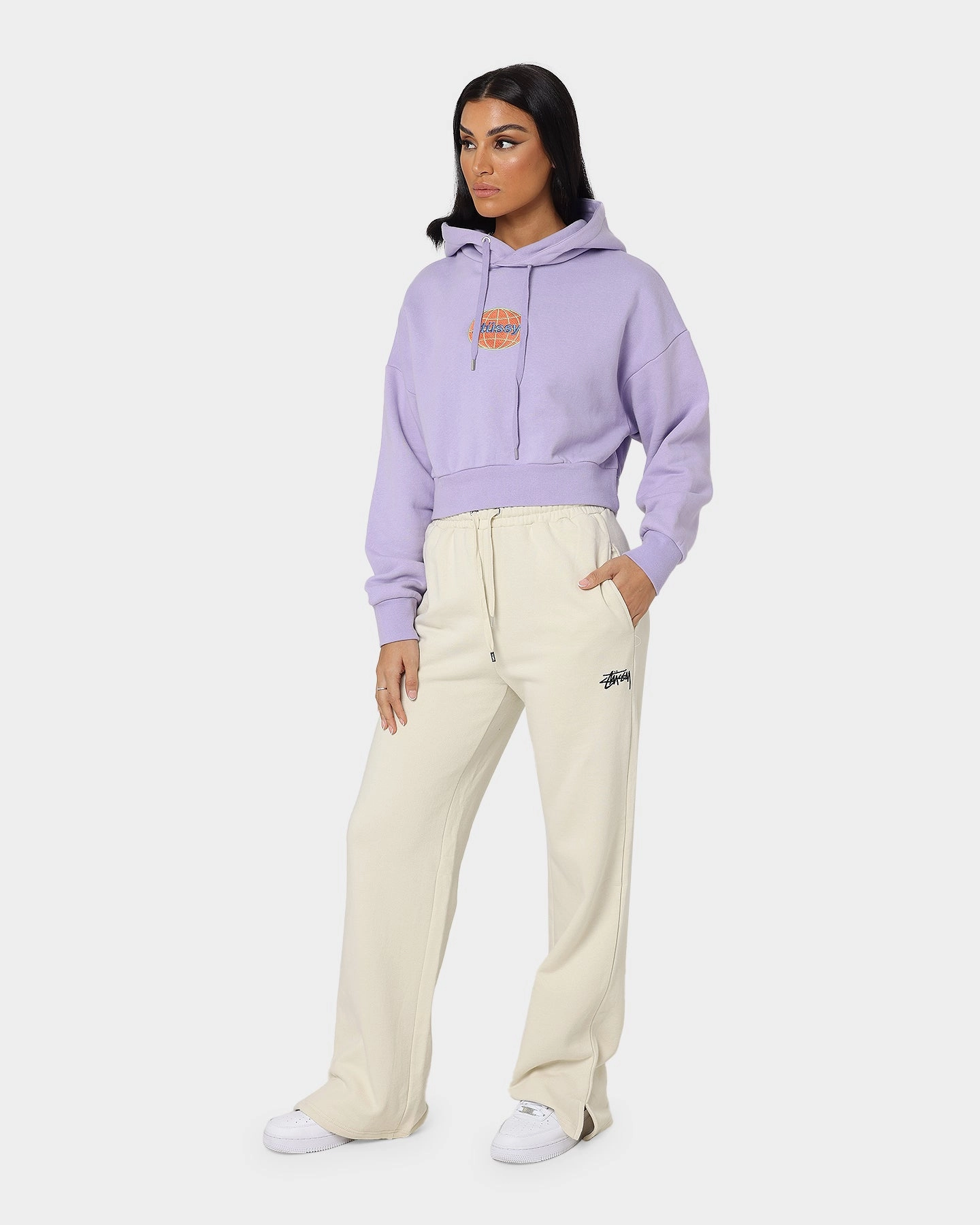 Hearing-aid Stussy Women's Globe Hoodie Lavender