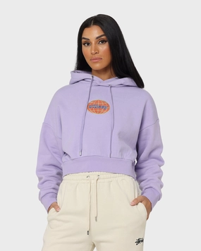 Prayer Card Stussy Women's Globe Hoodie Lavender