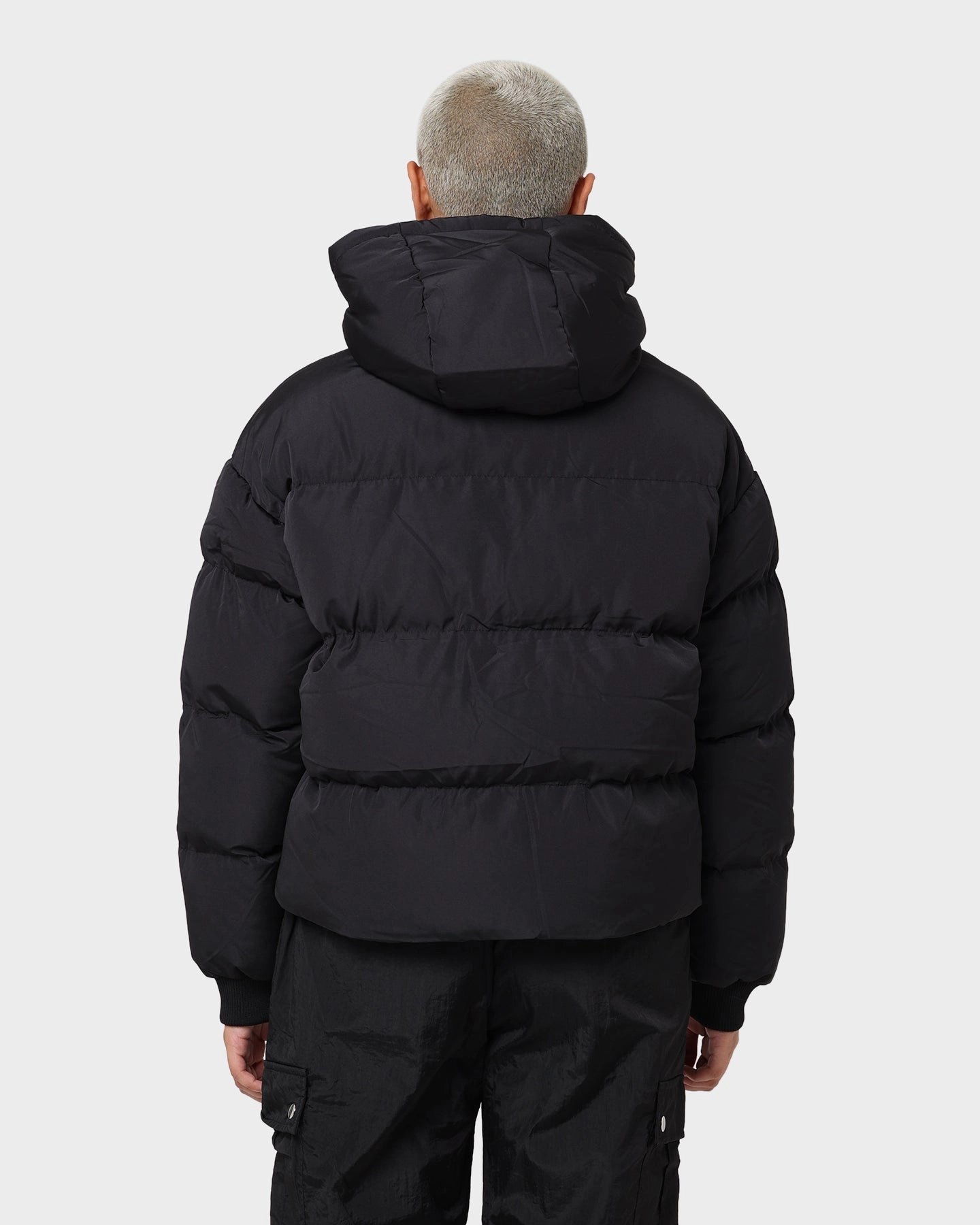 design cold Stussy Women's Graffiti Hood Puffer Jacket Black