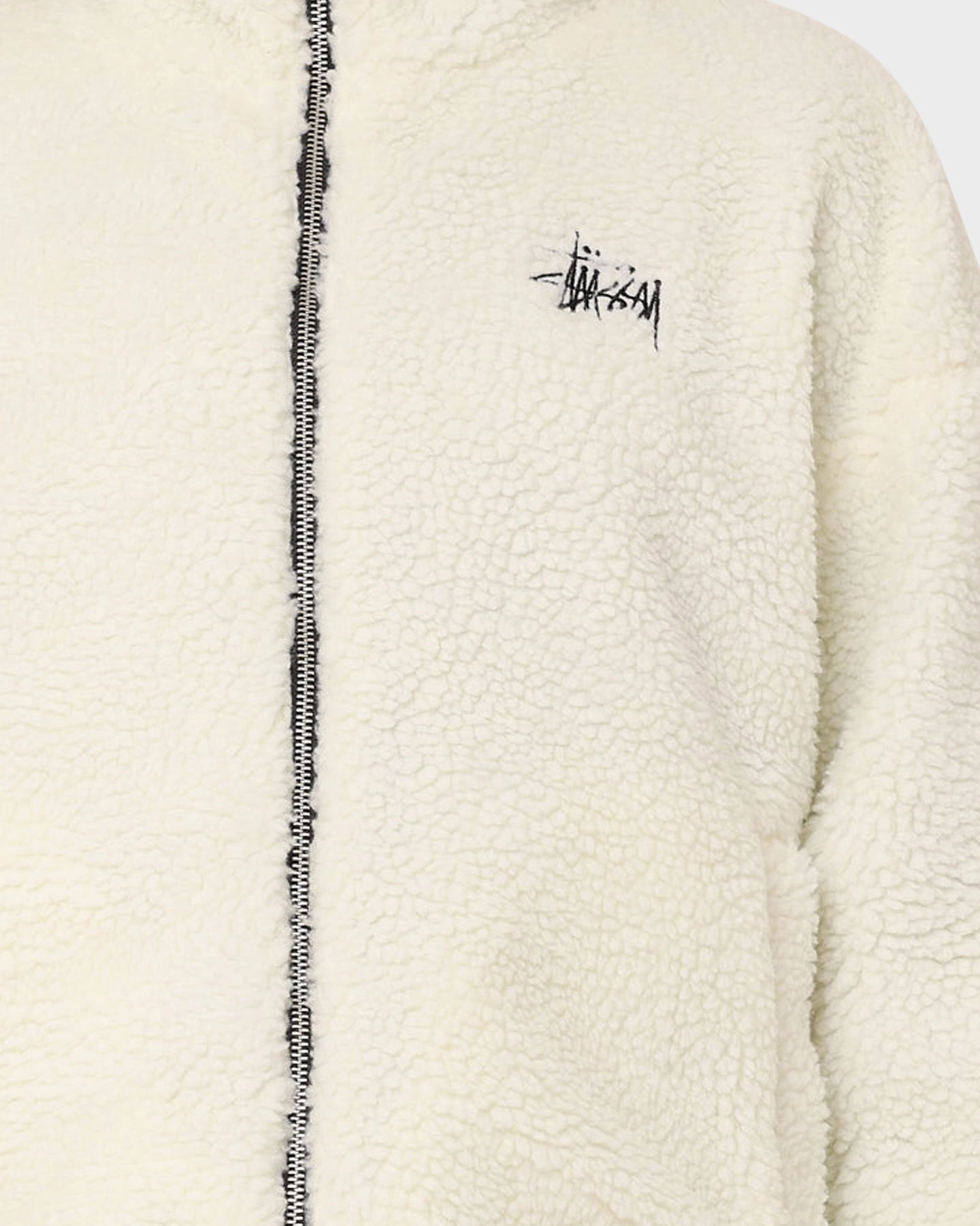 Hear Attraction Stussy Women's Reversible Work Sherpa Jacket Black/White