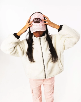 Stussy Women's Reversible Work Sherpa Jacket Black/White Range Rack