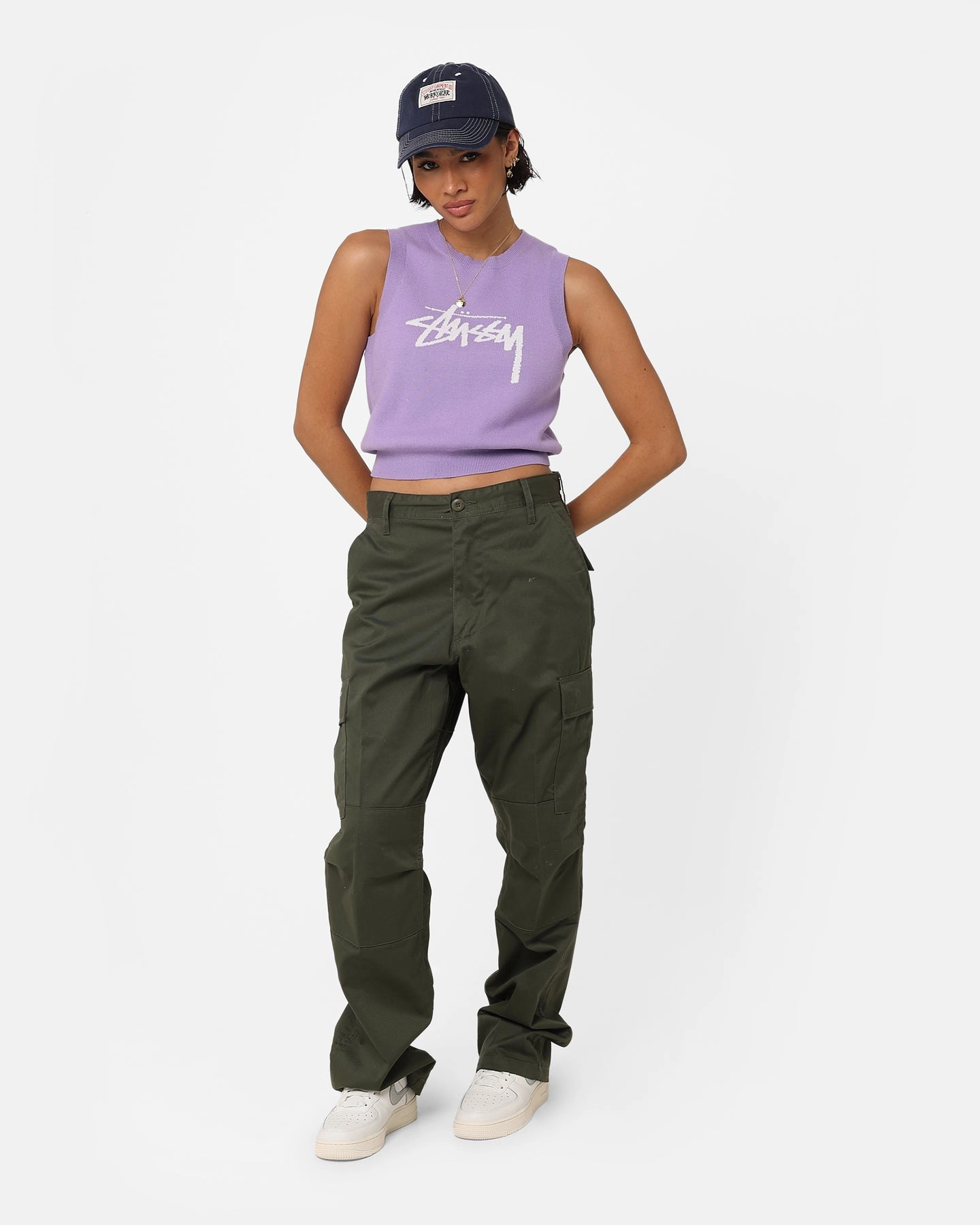 Stussy Women's Stussy Knit Vest Washed Violet Tradition insulated