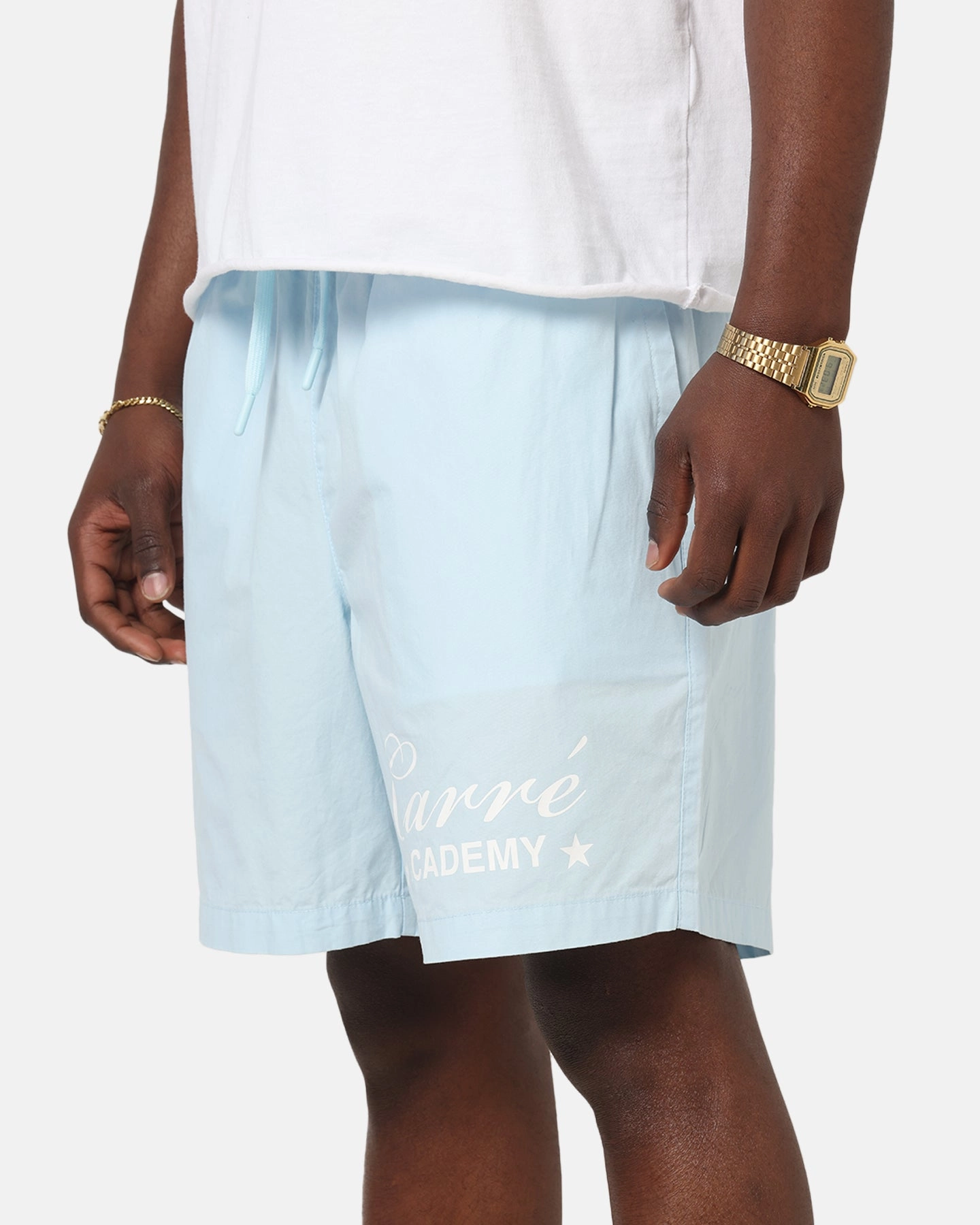 Carre Star Academy Beach Shorts Baby Blue men's clothing