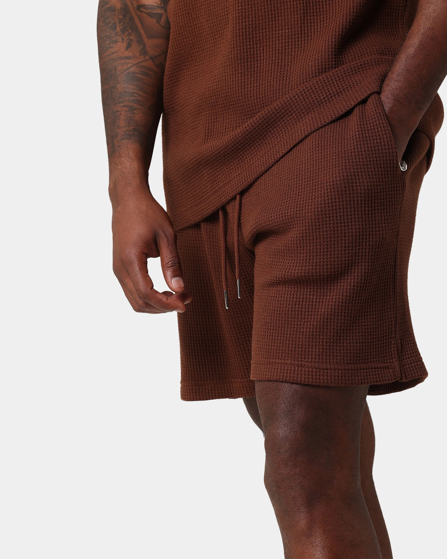 XXIII Ethan Knit Shorts Brown Anti Snag Fabric Effortless Style