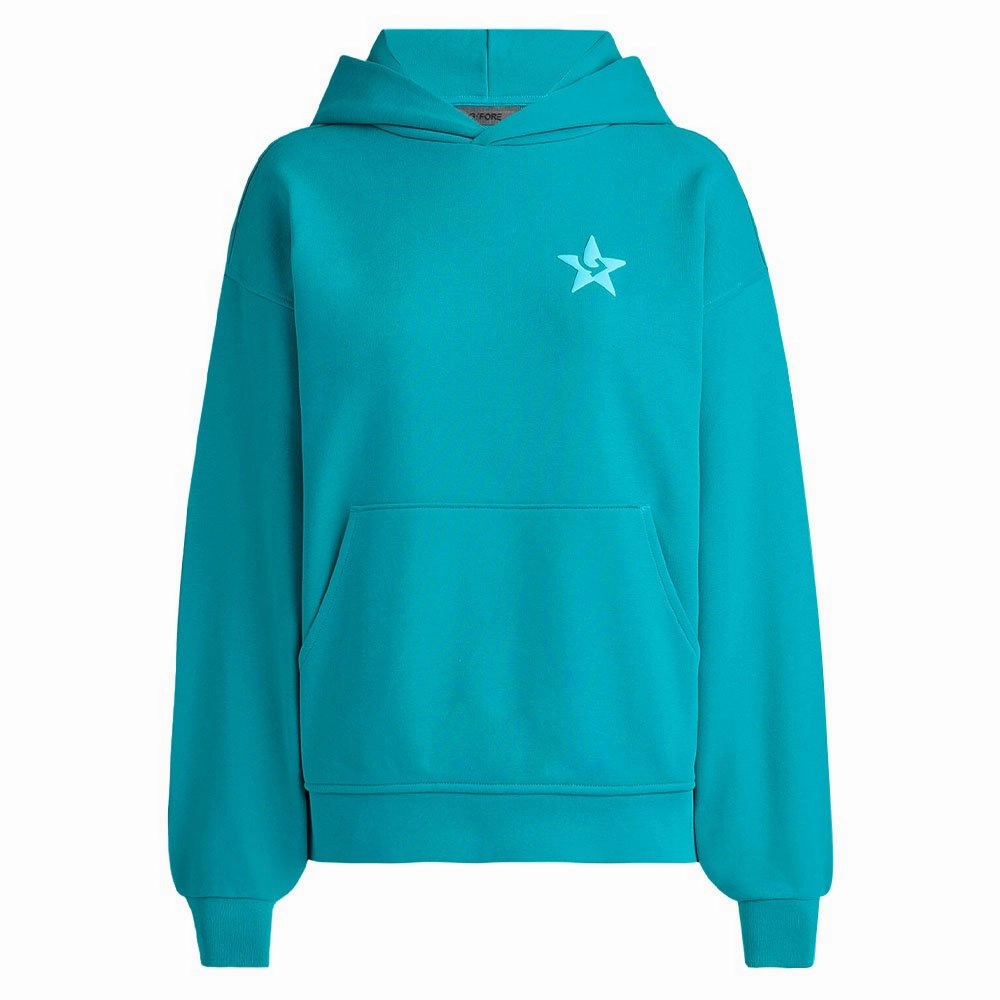 Gfore LA Oversized French Terry Hoodie Golf Jacket Emerald - SP24 Women Sleek Casual Casual Feel