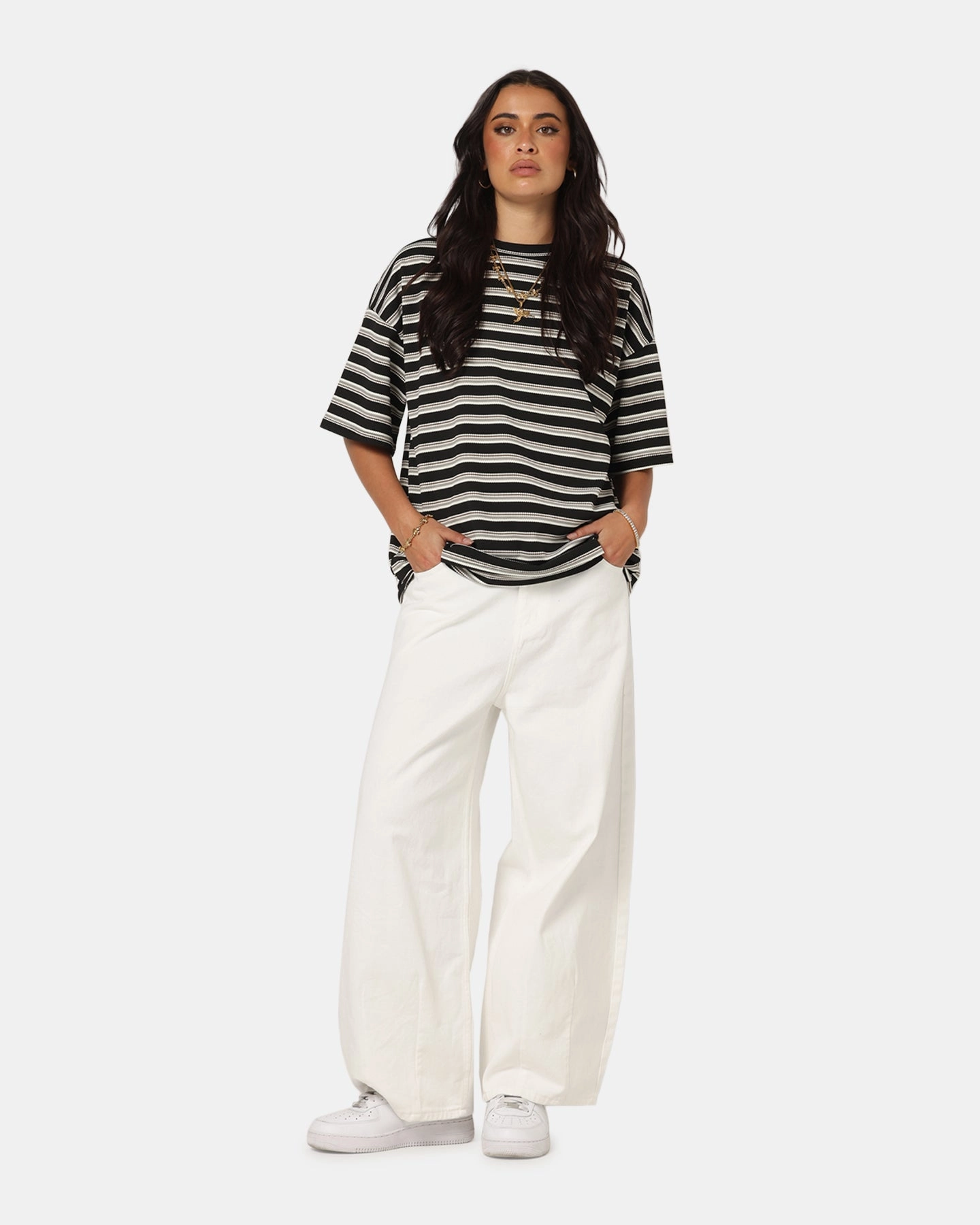 Street Trend Look XXIII Standard Stripe T-Shirt Black/Grey