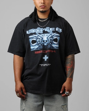 Breathable Wearable Loiter Void Vintage T-Shirt Black Wash