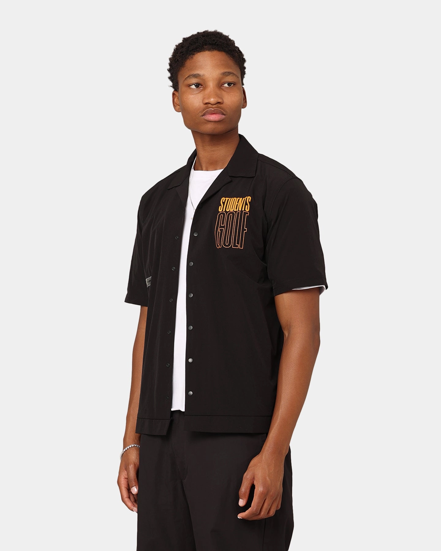Fashion-Forward gender-neutral Students Golf Gearing Shirt Black