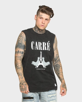 Carr?? Le Coq Classique Muscle T-Shirt Washed Black Garment Dyed Technique Cool and Chic