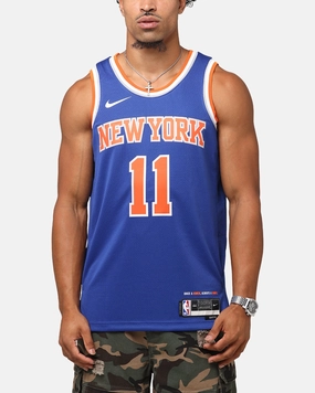 Carbon Neutral Production Hydrophobic Edge Taping Nike Jalen Brunson New York Knicks #11 Icon Edition 2022/23 Nike Dri-Fit NBA Swingman Jersey Rush Blue