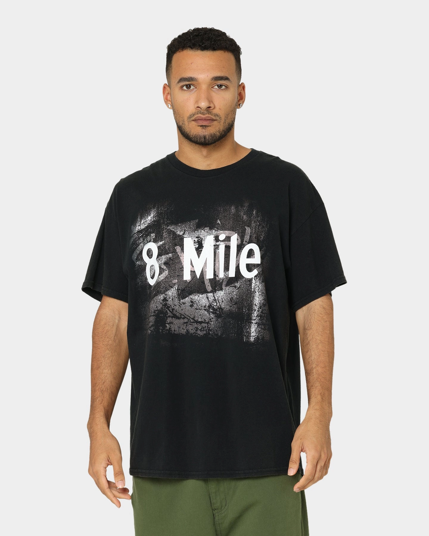 Low carbon footprint American Thrift X 8 Mile 8 Mile Vintage T-Shirt Black Wash