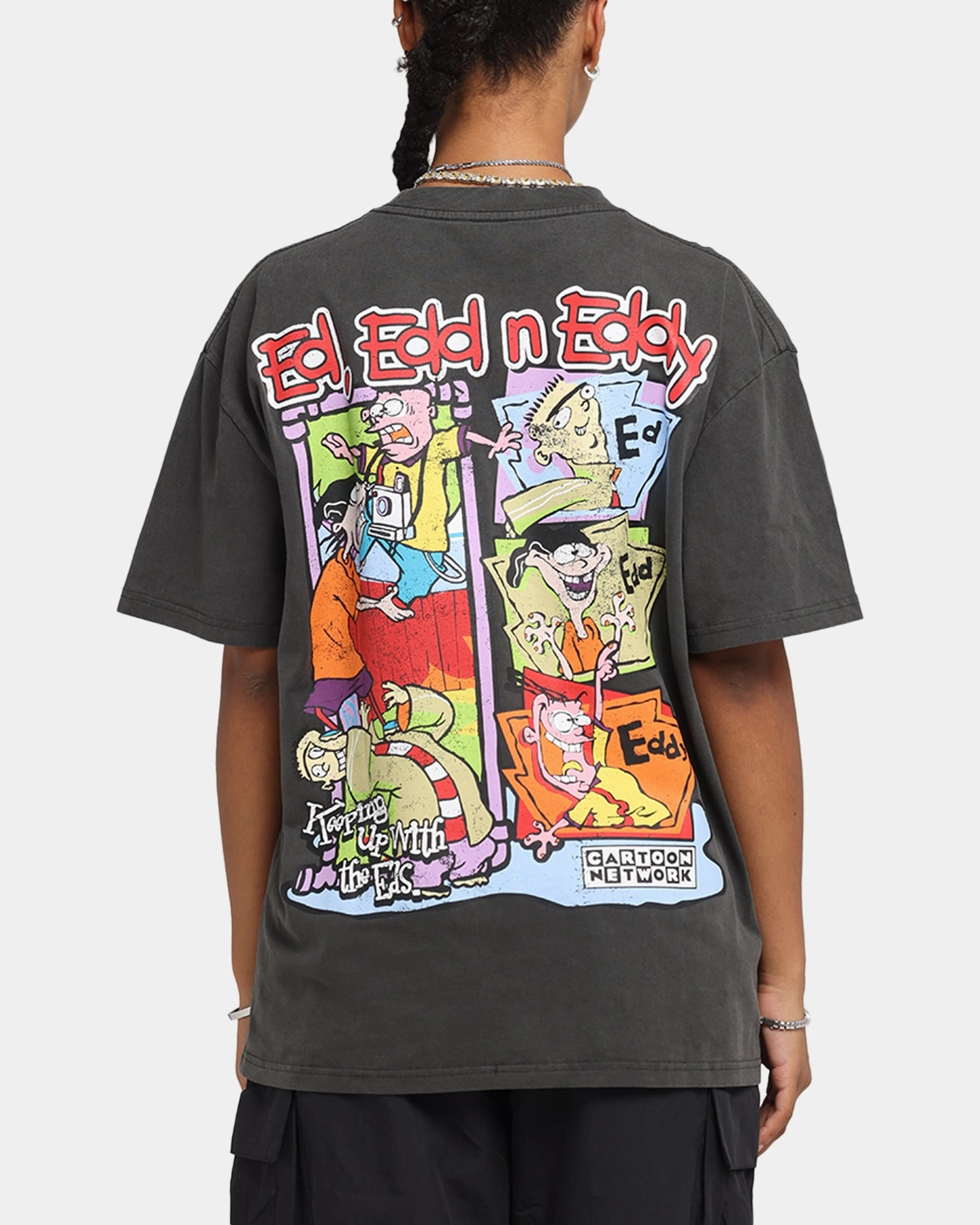 QuickDry Material American Thrift X Cartoon Network Ed Edd N Eddy Heavy T-Shirt Black Wash
