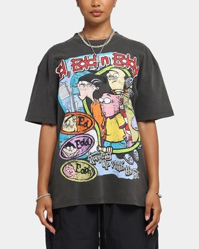 American Thrift X Cartoon Network Ed Edd N Eddy Heavy T-Shirt Black Wash BreathableFabric