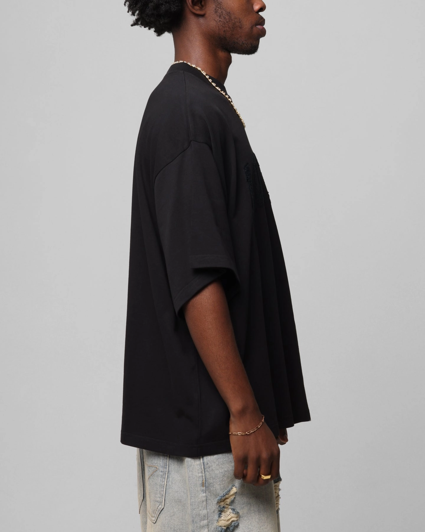 Loiter Arch Premium Boxy T-Shirt Black Luxury clothing Sustainable Fibers
