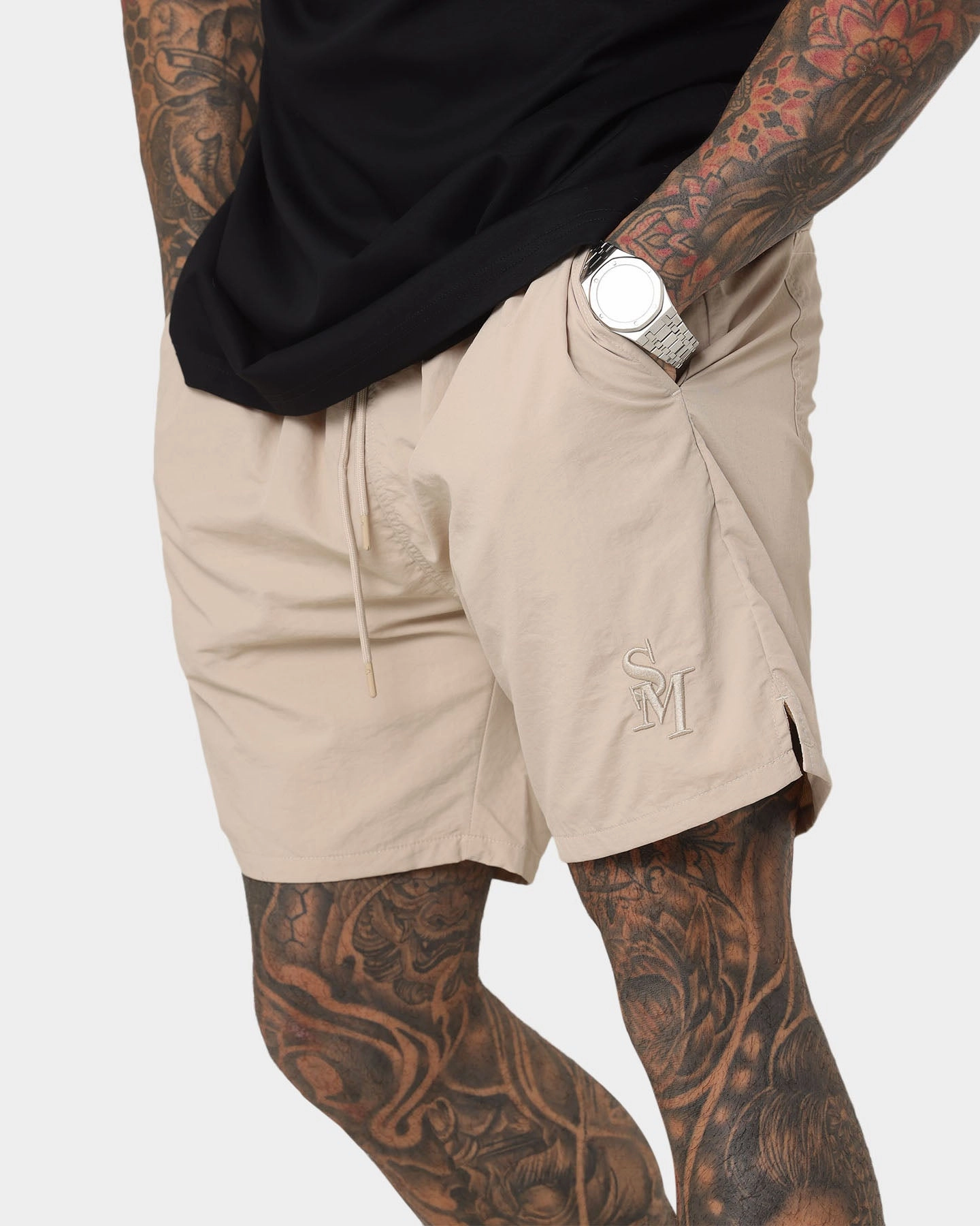 Fitness wear Solid Color Saint Morta Cali Beach Shorts Stone