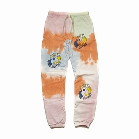 Sporty Comfort Wear Plaid detail Rokit Voyage Sweatpants 'Pink Tie Dye'