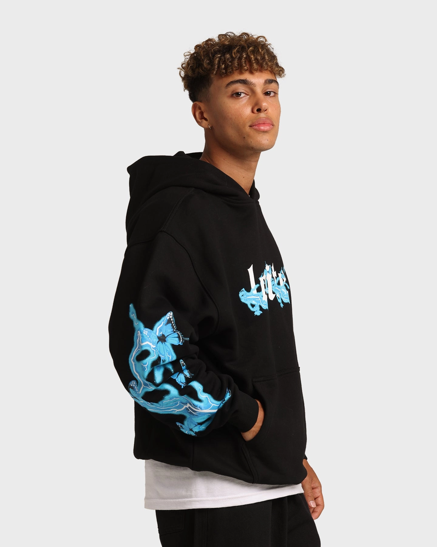 self - treat Describe Loiter Electro Butterfly Hoodie Black