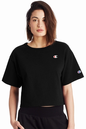Easy-to-Match Champion Heritage Cropped Women's Tee, C Logo