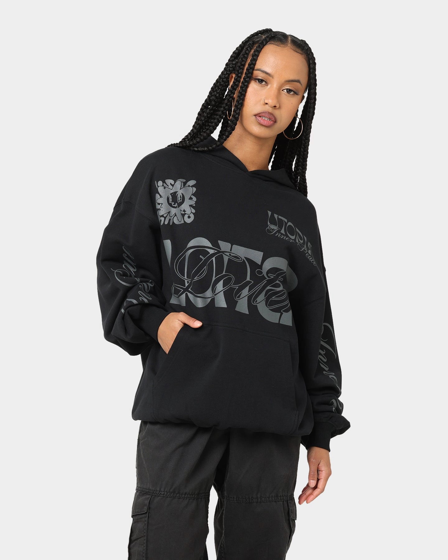 Passion Loiter Inner Peace Hoodie Black