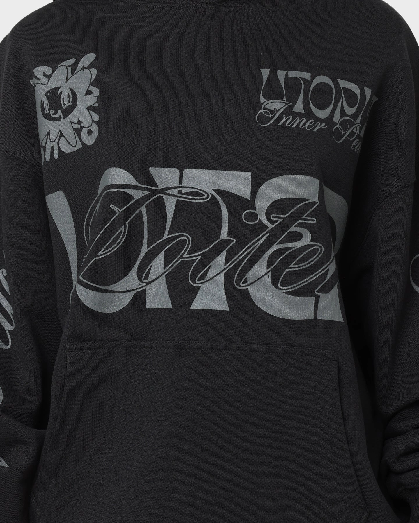 Loiter Inner Peace Hoodie Black Plus Size