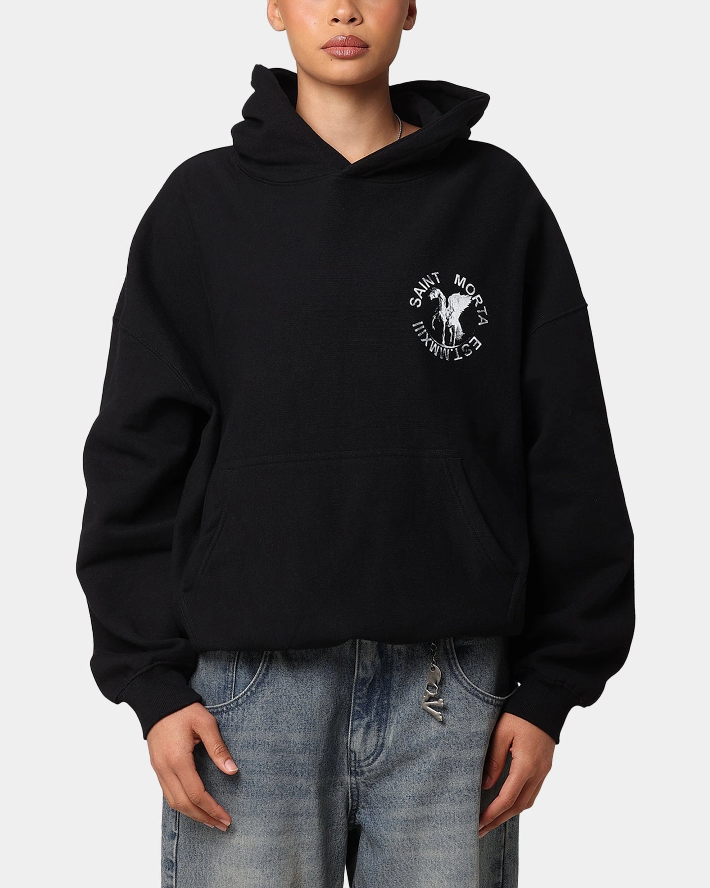 Secure Closures half-zip Saint Morta Pegasus Premium Hoodie Black