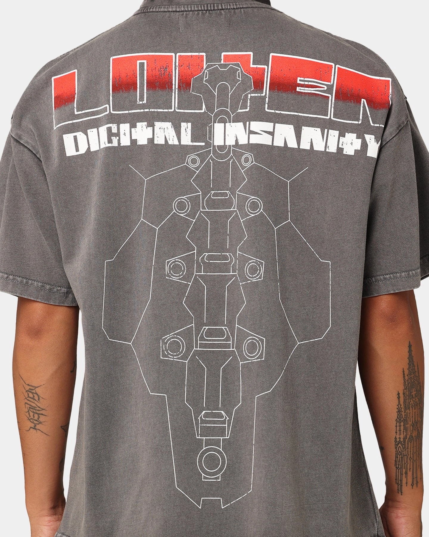 Loiter Digital Insanity Vintage T-Shirt Charcoal Top Rated