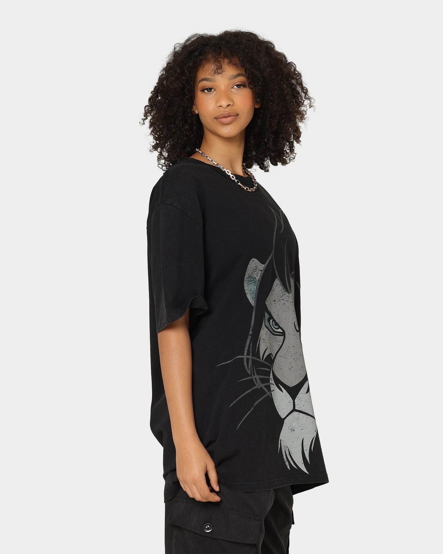 Disney Scar Vintage T-Shirt Washed Black Timeless Top