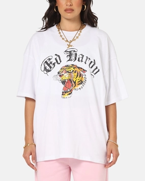 Ed Hardy Tiger Wrath T-Shirt White Tagless Neckline timeless