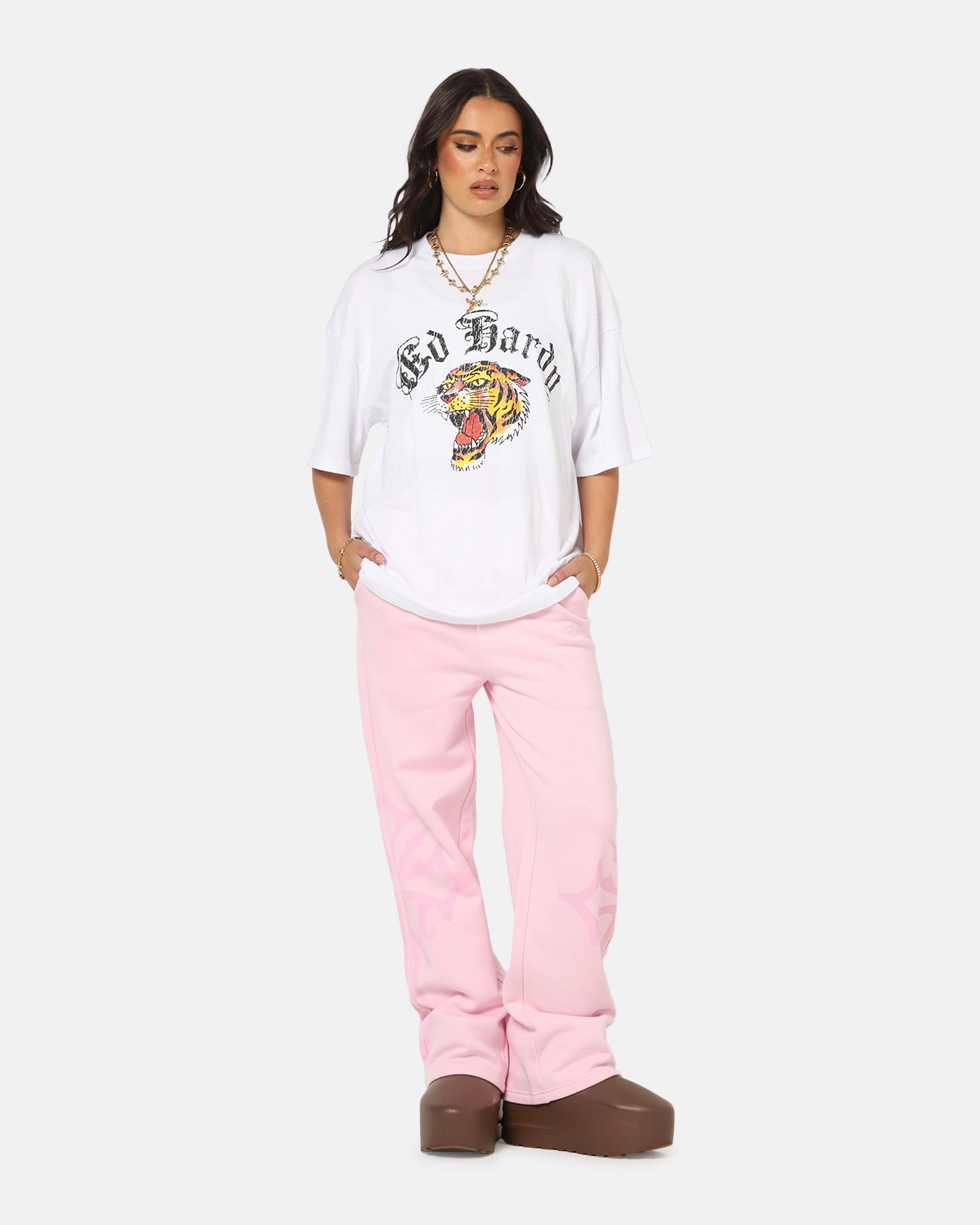 Outdoor Wear Weekend Style Ed Hardy Tiger Wrath T-Shirt White