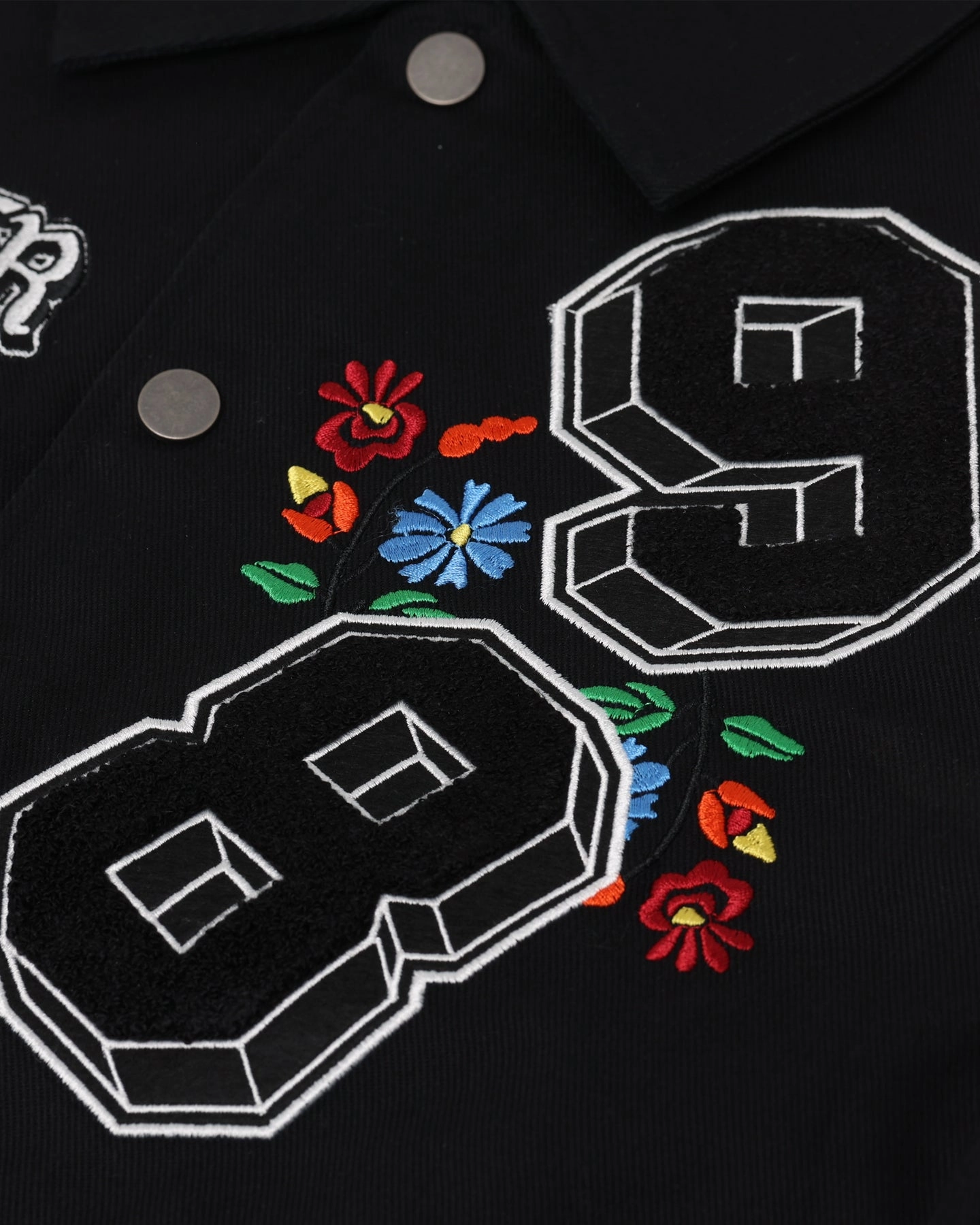 adults Loiter Flaws Varsity Jacket Black