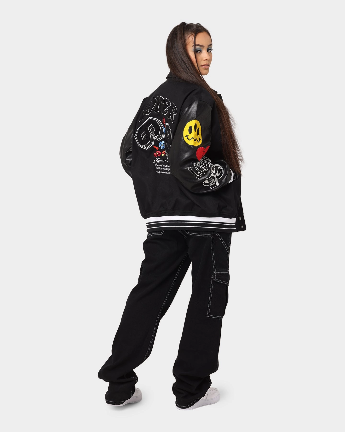 Skill Loiter Flaws Varsity Jacket Black