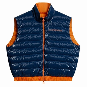 Multi Pocket System J.Lindeberg Isla Reversible Golf Vest Estate Blue - FW23 Women