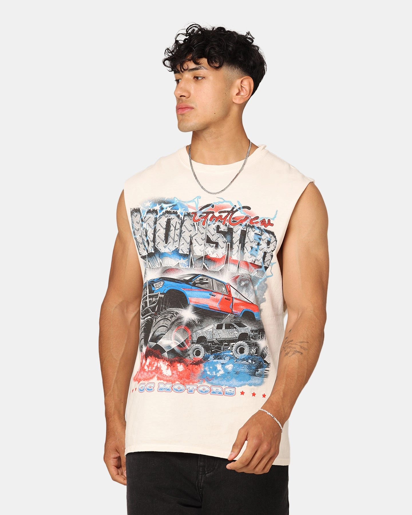 Goat Crew Motors Muscle T-Shirt Off White Cool Vibes