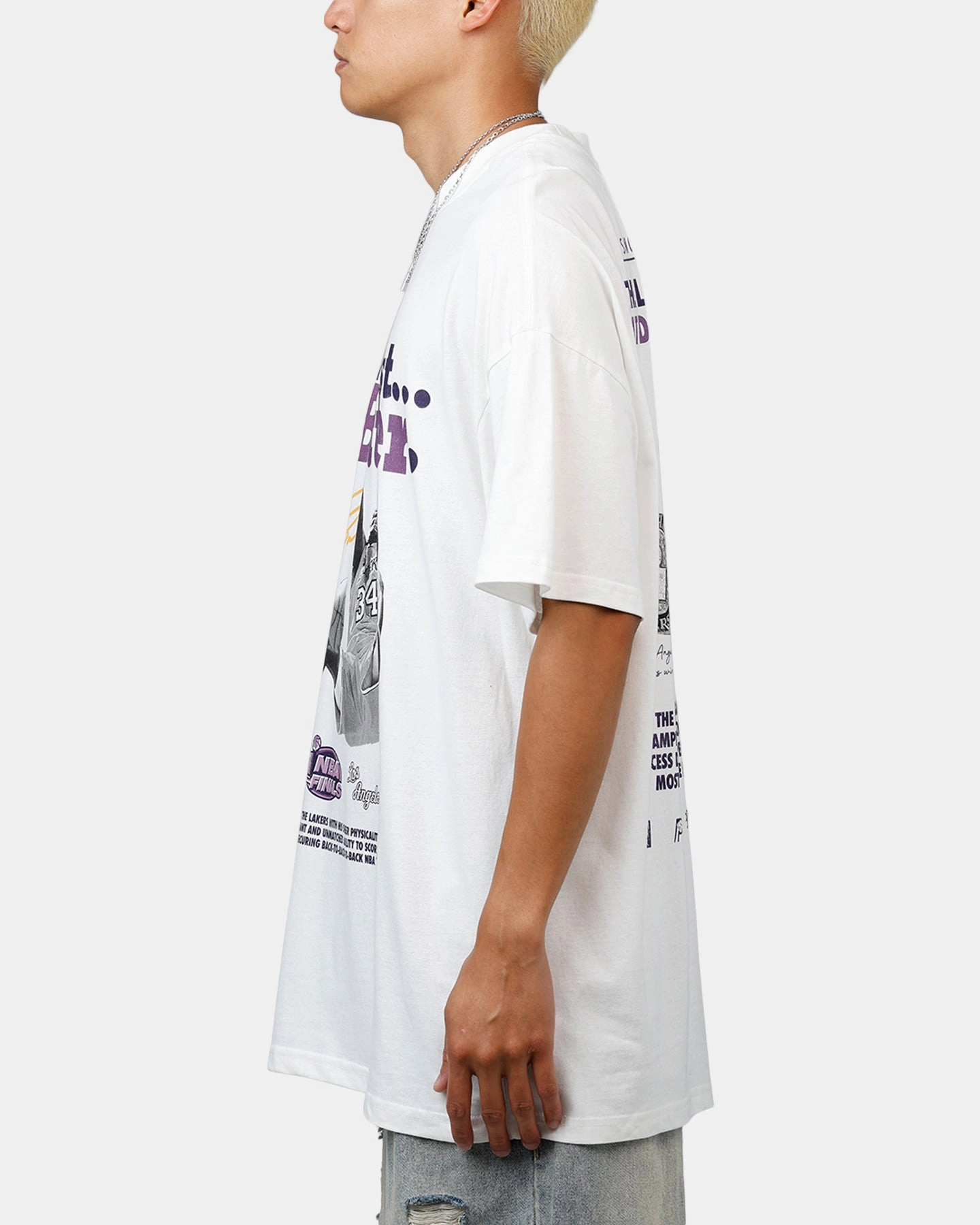 Cozy Layering Cozy Fit Mitchell & Ness Los Angeles Lakers Shaquille O'Neal Got Better T-Shirt Vintage White