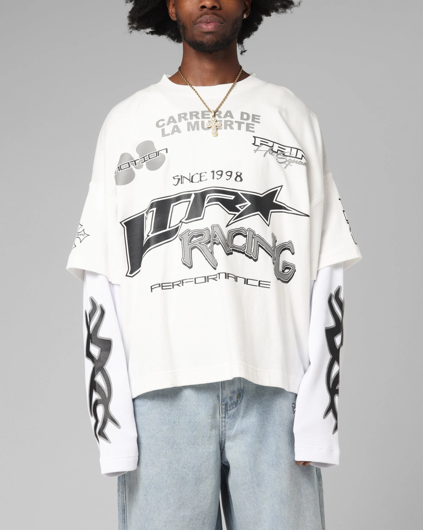 Loiter Performance Layered Long Sleeve T-Shirt Off White LowImpactDye
