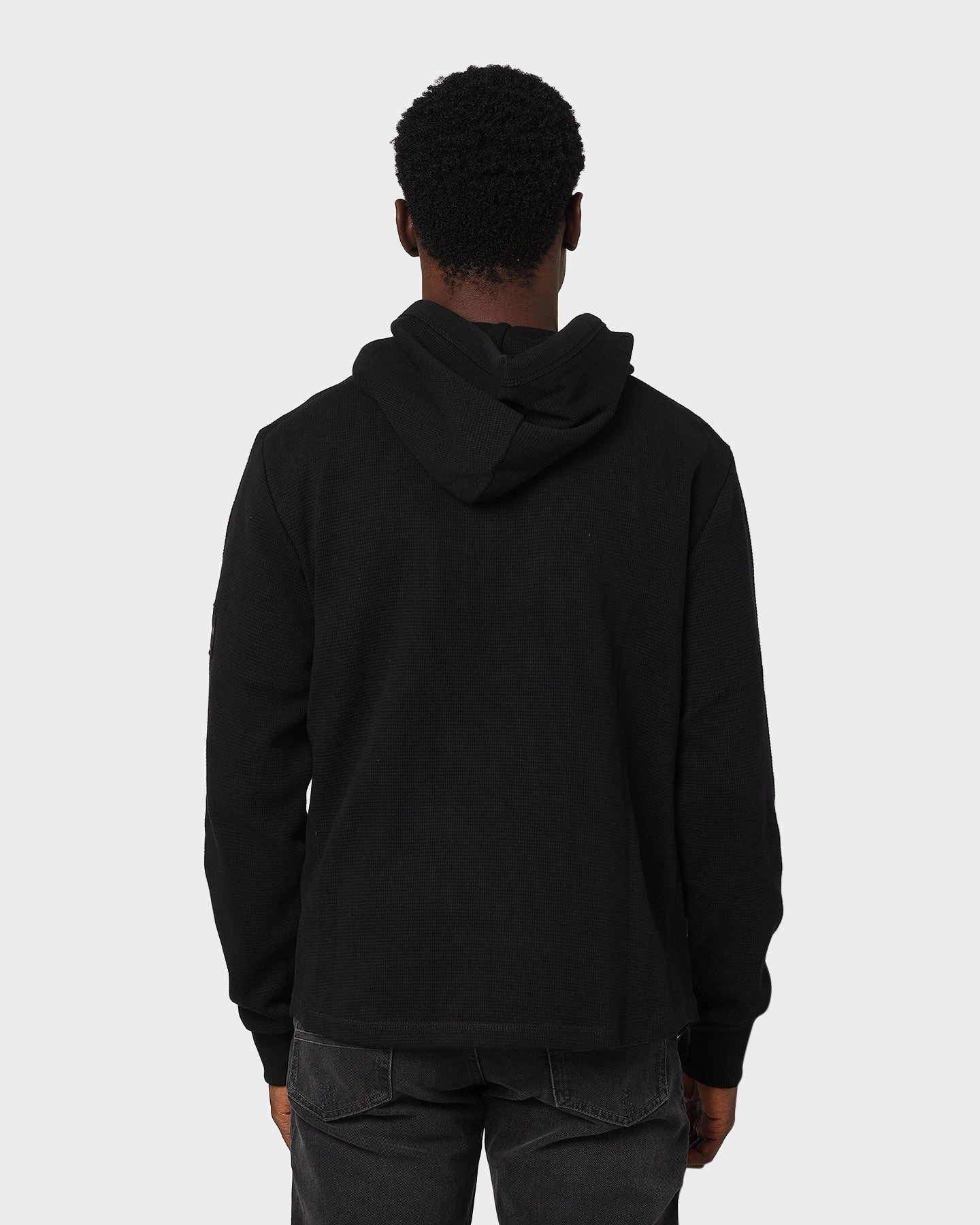 humid Calvin Klein Mini Waffle Knit Badge Hoodie Black
