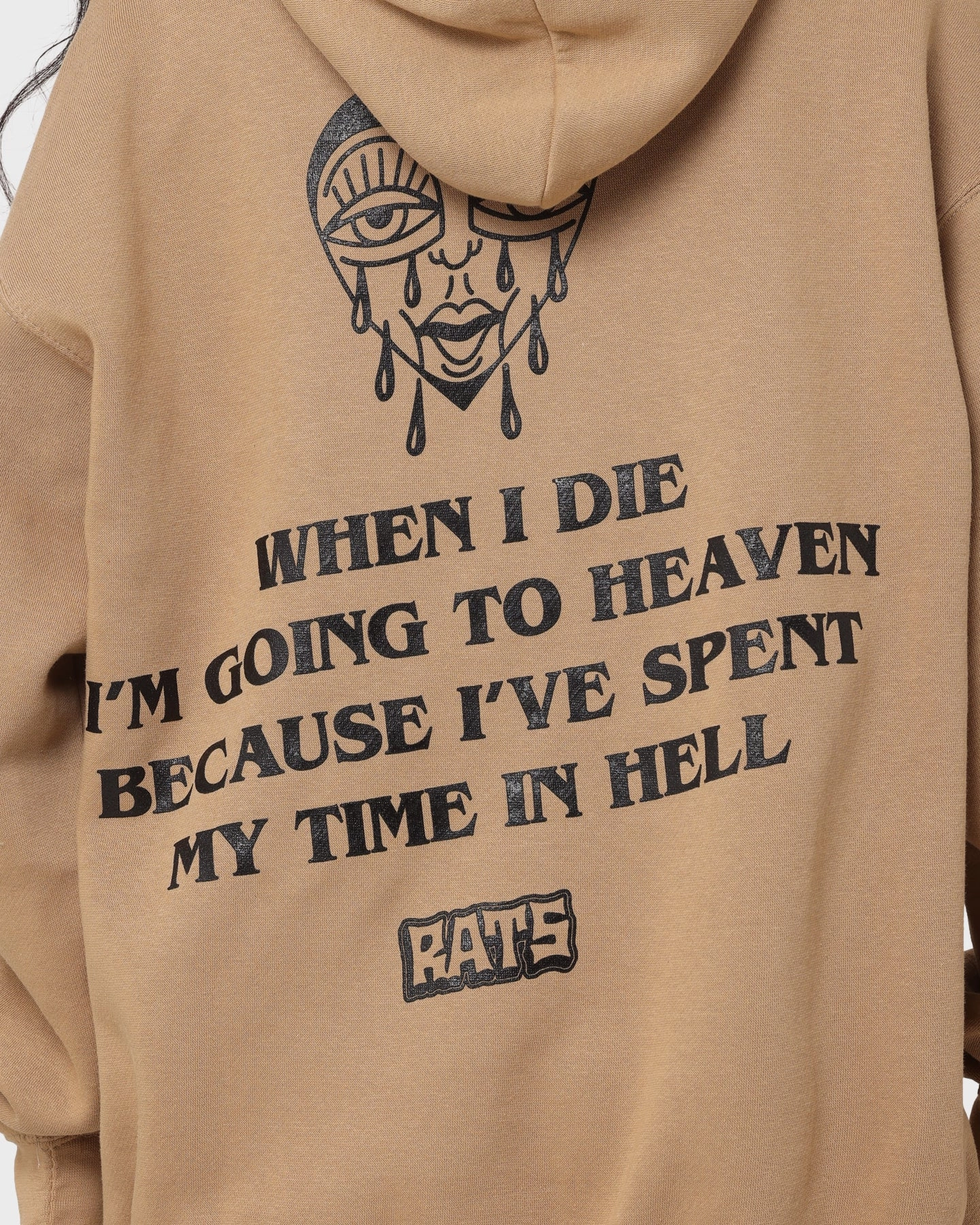 Rats Get Fat When I Die Hoodie Sand Secure Zip Pockets