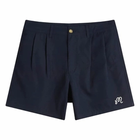 Malbon Classic Pleated Golf Shorts Navy - SS25 Men Secure Zipper Closure