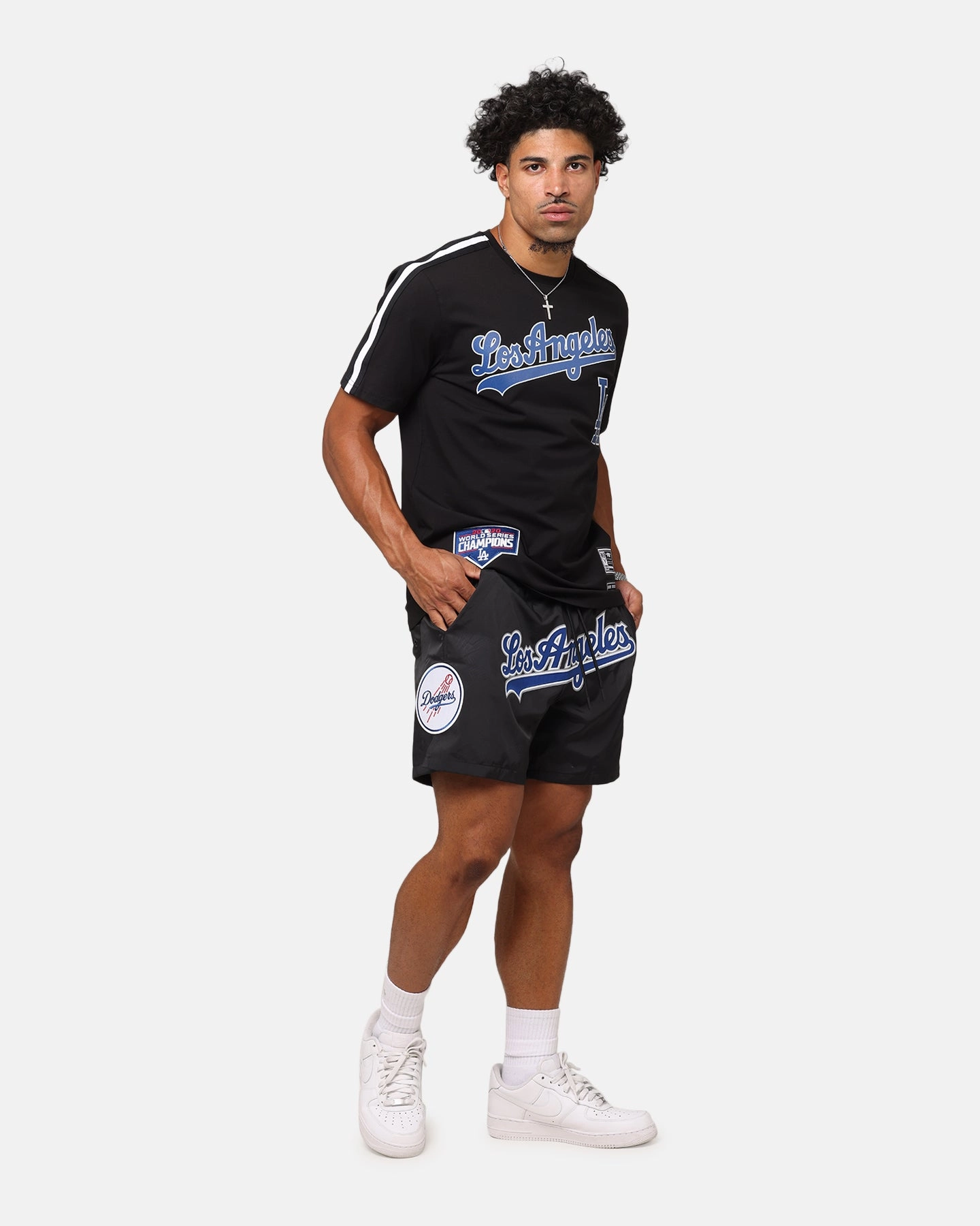 Snag Free Design Ergonomic Contour Shape Pro Standard Los Angeles Dodgers Classic Woven Shorts Black