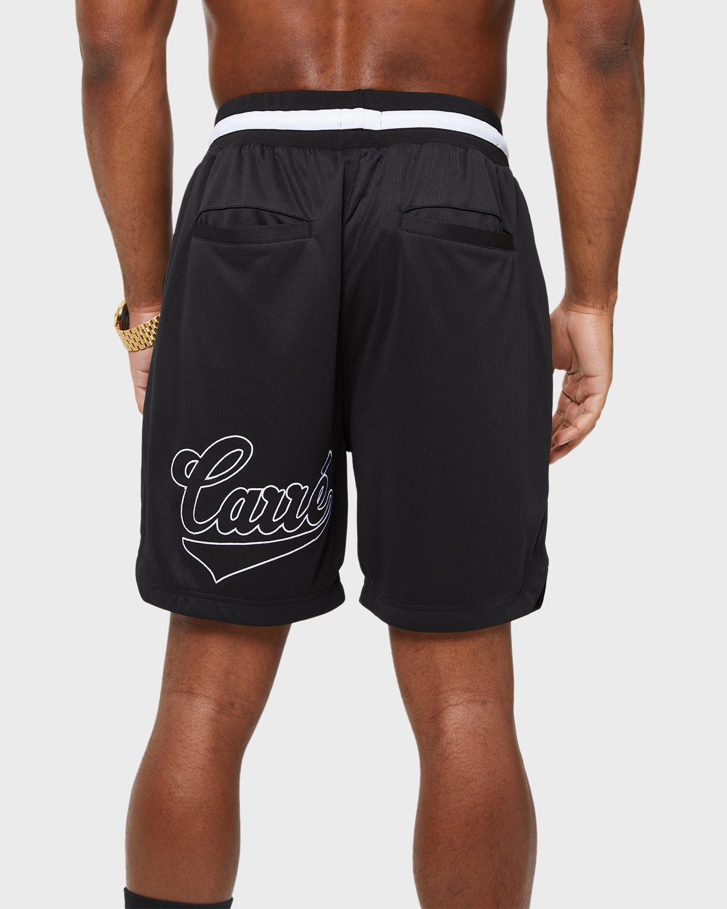 Layered Cuff Design RollUpFasten Carr?? Parc De Balle Shorts Black