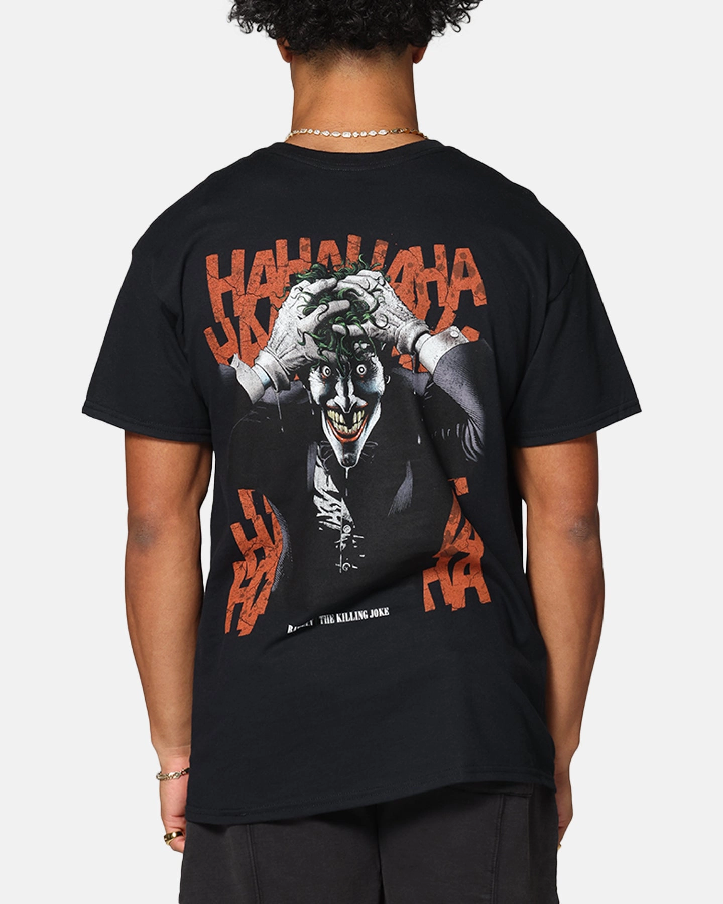 GarmentDyedTexture light layering Goat Crew X DC Batman The Killing Joke T-Shirt Black