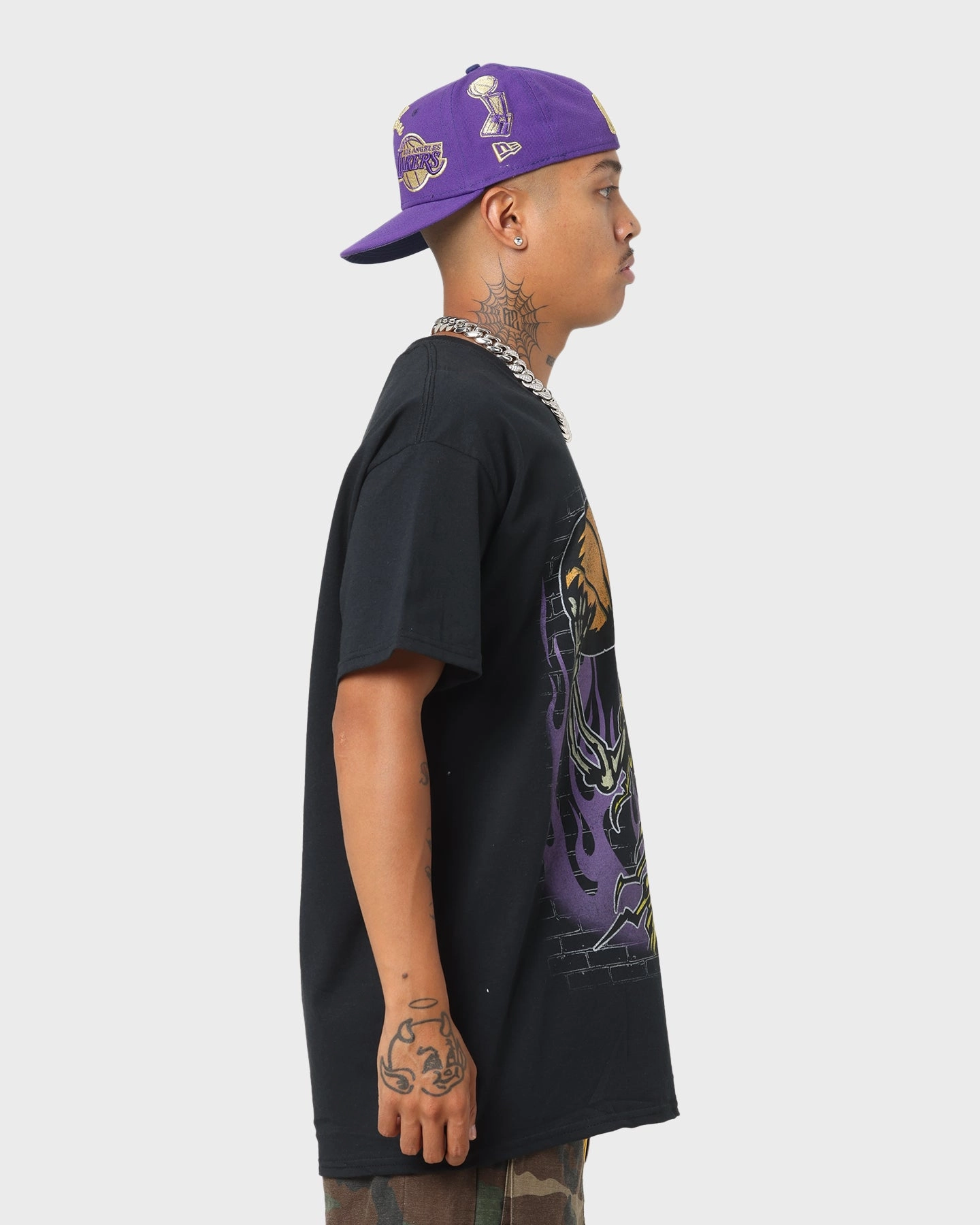 Flexible Shoulder Seams Slim fit sleekness Goat Crew Baller Skeleton T-Shirt Black