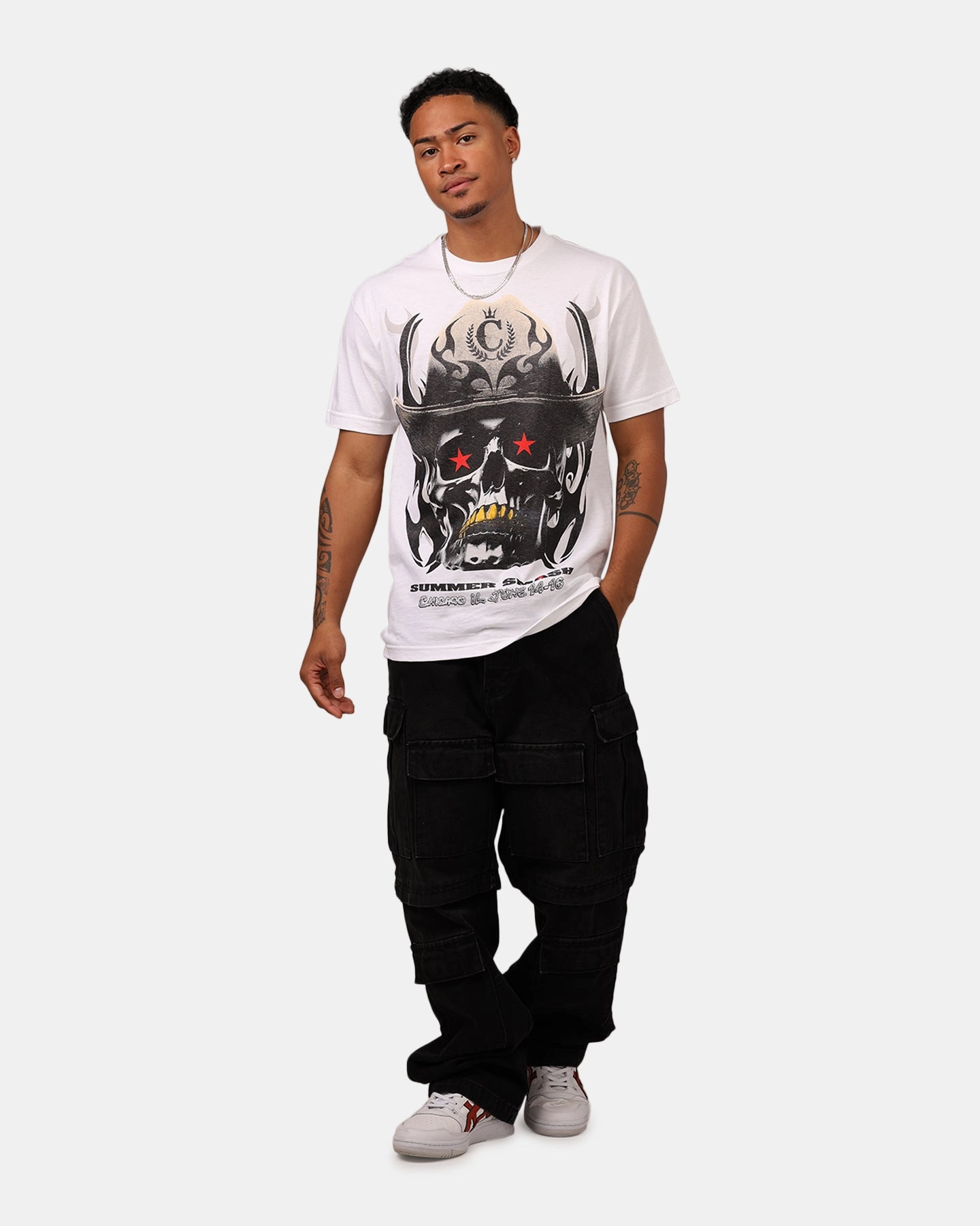 Summer Smash Cowboy Vintage T-Shirt Off White Trendy Casual Wear soft look