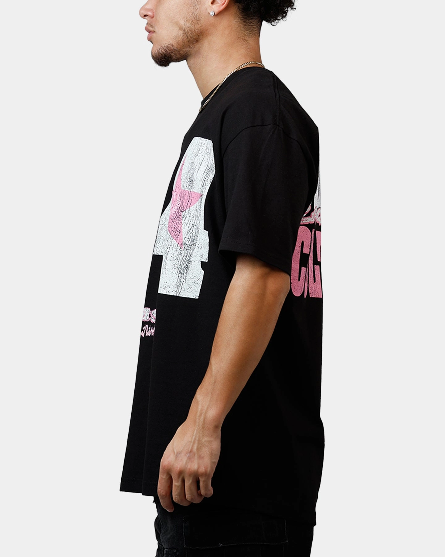 Summer Smash Line Up Vintage T-Shirt Washed Black LowImpactDye Striped Pattern