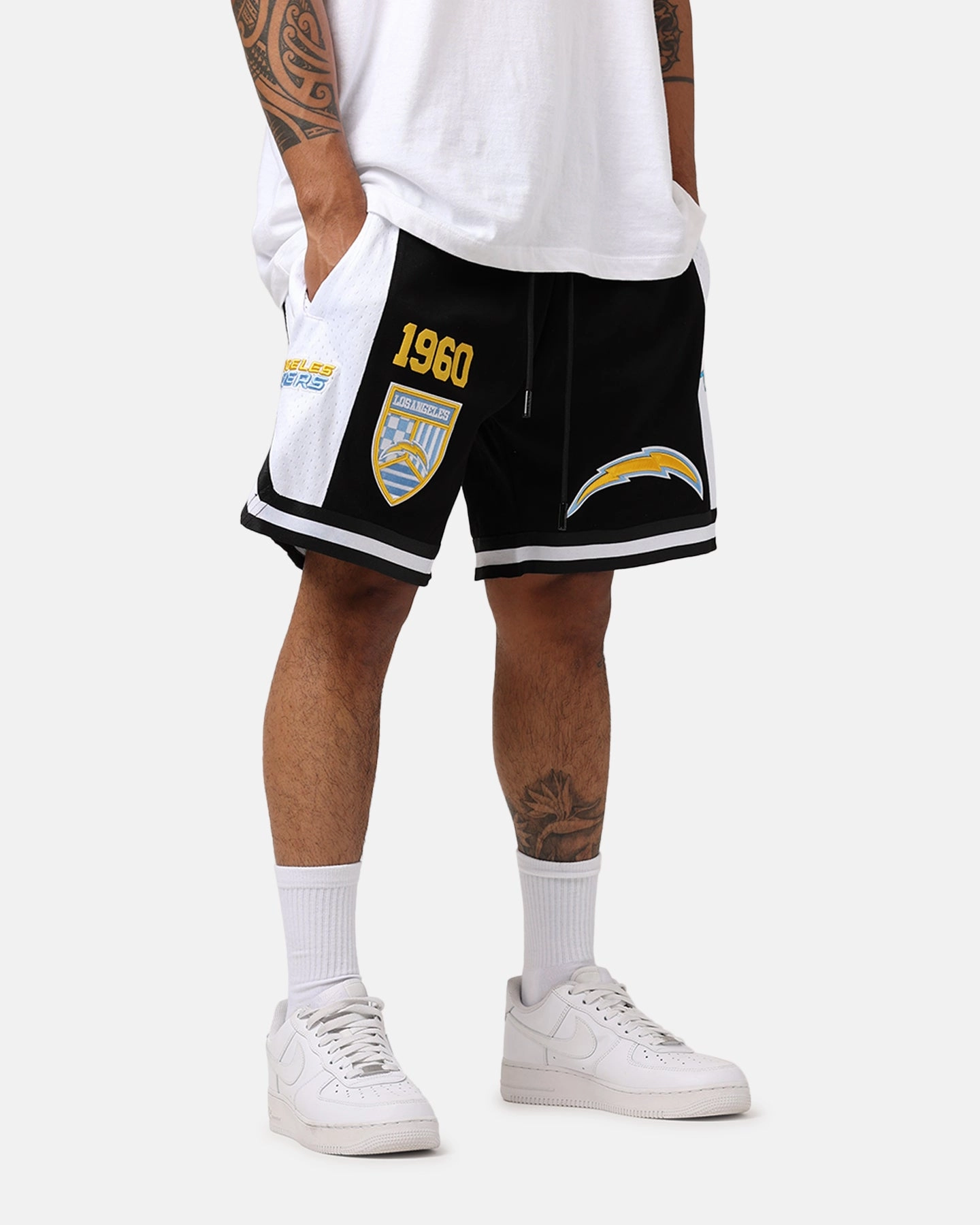 Pro Standard Los Angeles Chargers Fast Lane 2.0 Shorts Black Cross Ventilation Channels Abrasion Resistant Edges