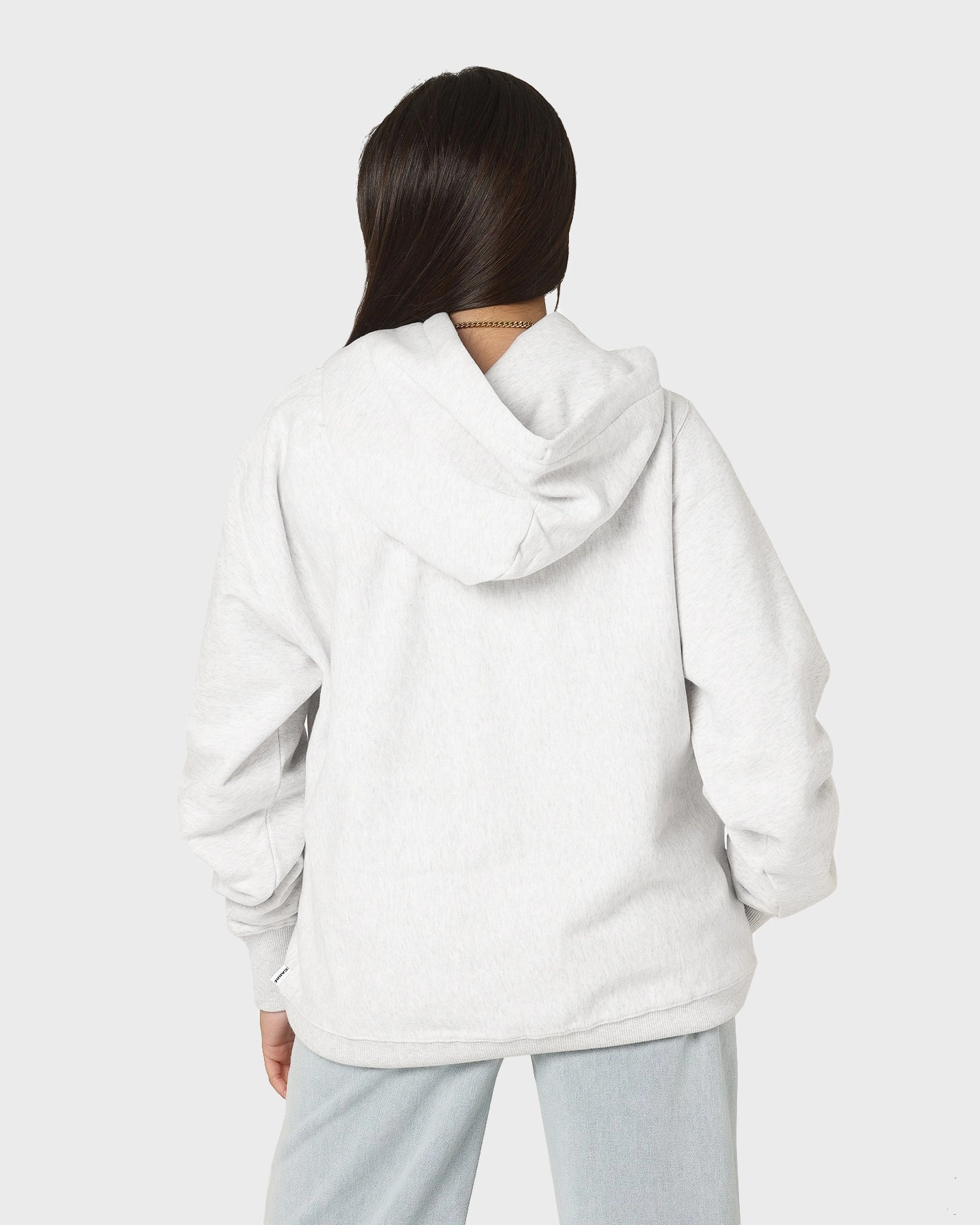 popular in Africa Reflective Piping Carre Forme CLS Hoodie Light Grey