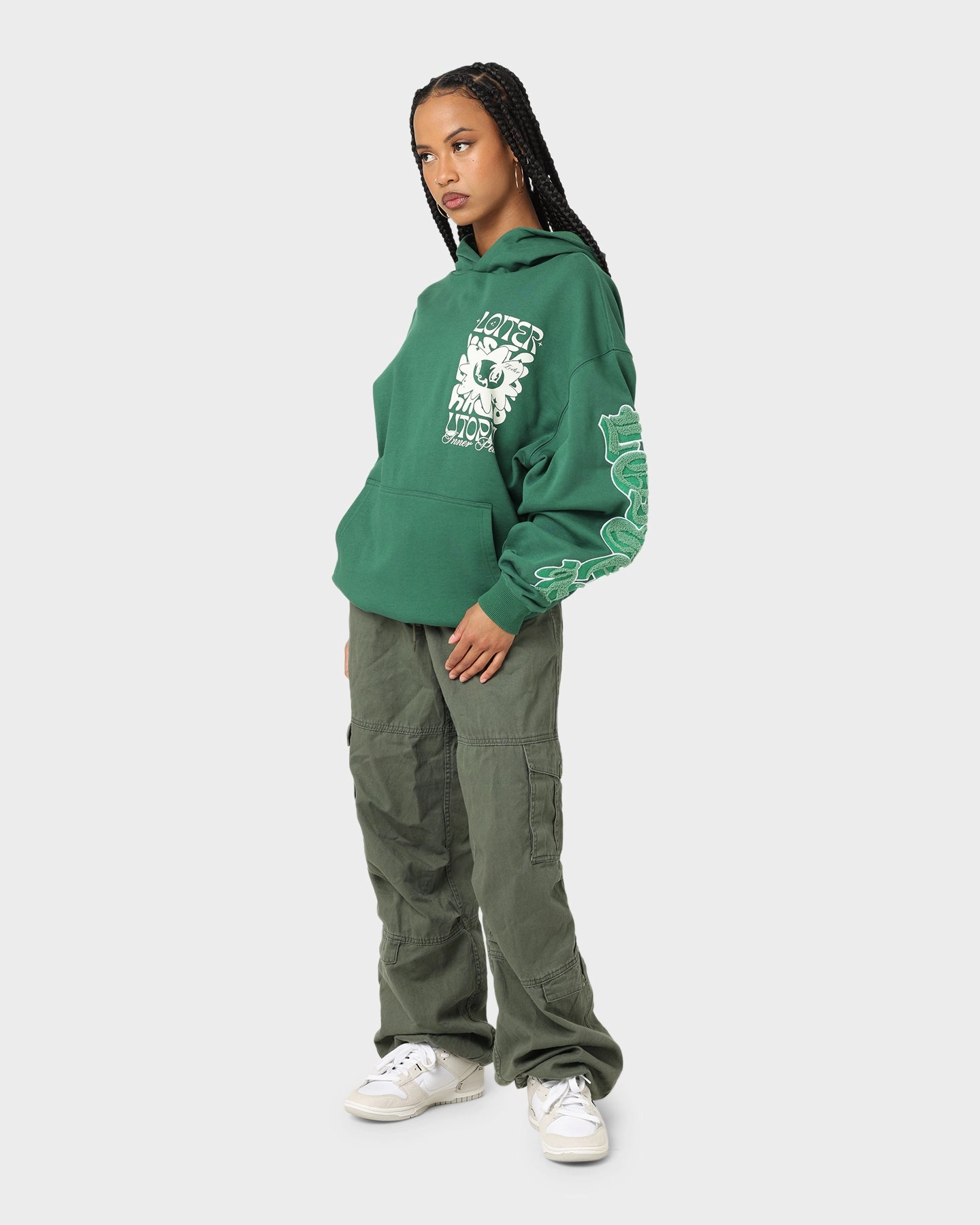 Loiter Fleur Hoodie Green Sporty