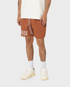 ribbed texture Soft Layers Carre Tourbillion LP Shorts Brick