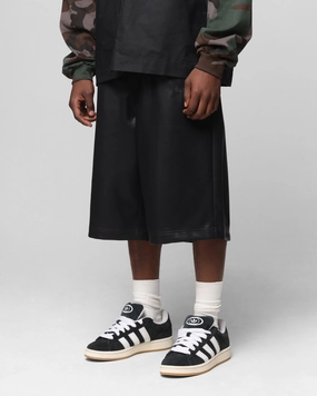 Athletic Silhouette Loiter Collateral PU Leather Jorts Black